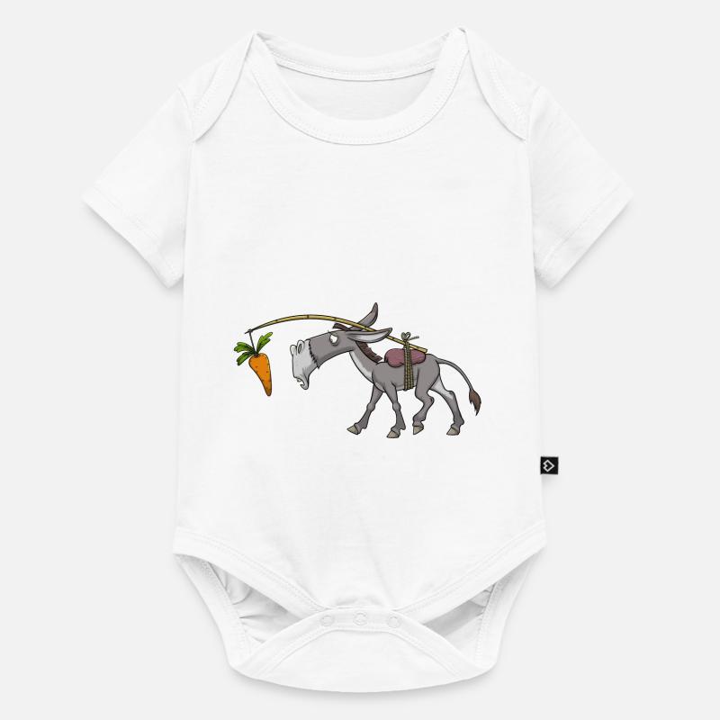 Esel Muli Maultier - Baby Premium Kurzarmbody - Weiß