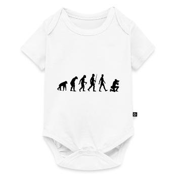 Evolution photographer gift human monkey photography - Baby Premium short-sleeve bodysuit - white - Front