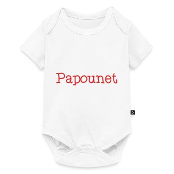 PAPOUNET. PAPA. FÊTE DES PÈRES. BONNE FÊTE PAPA - Body à manches courtes Premium Bébé - blanc - Devant