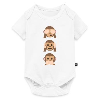 Édition limitée de Monkey Emoji - Body à manches courtes Premium Bébé - blanc - Devant