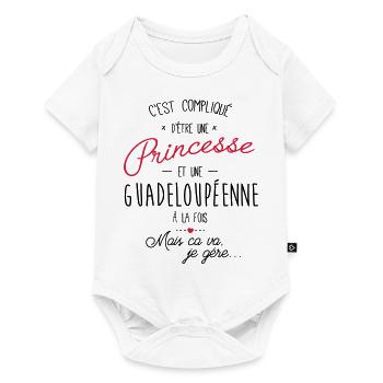 princesse et Guadeloupéen - Body à manches courtes Premium Bébé - blanc - Devant
