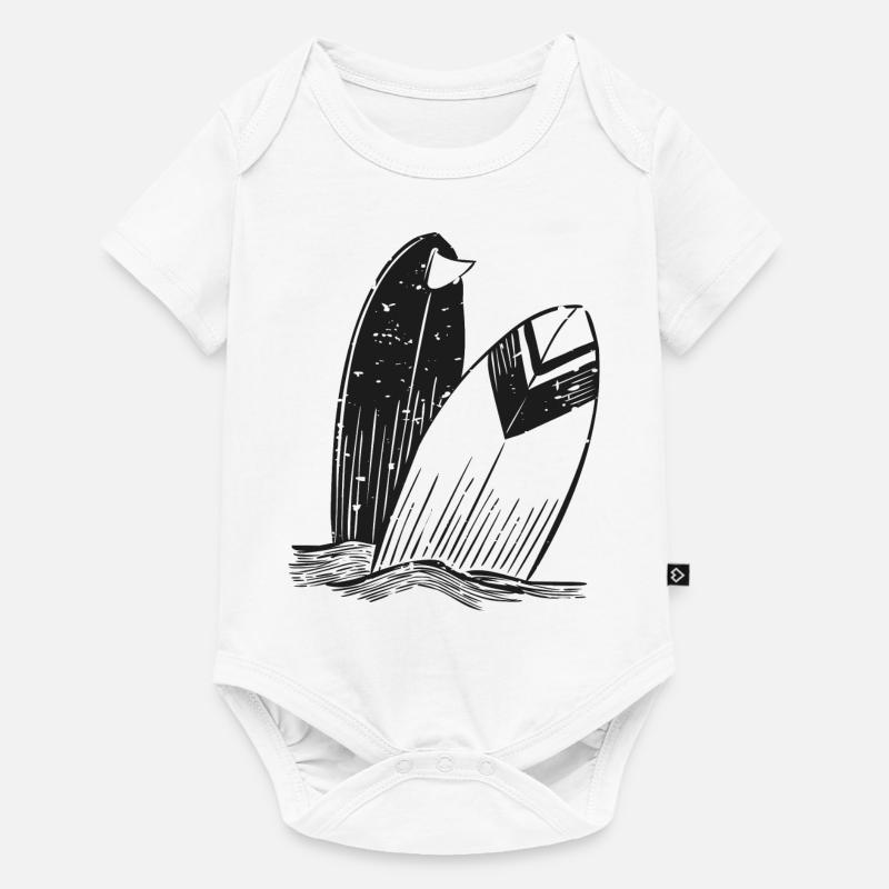 Deux planches de surf. - Body à manches courtes Premium Bébé - blanc