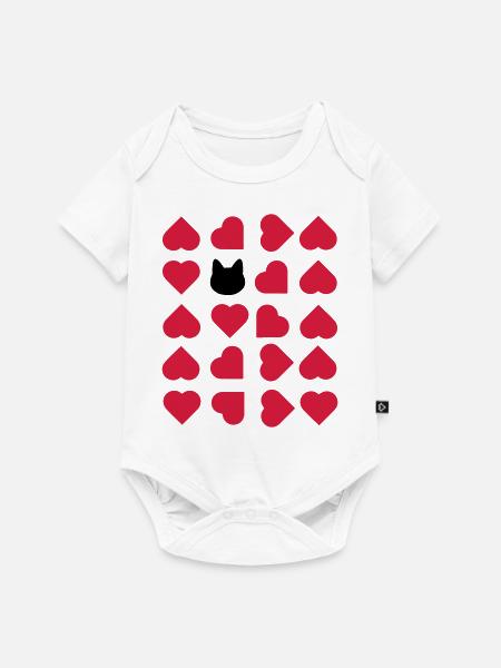 Ich liebe Katzen - Baby Premium Kurzarmbody - Weiß