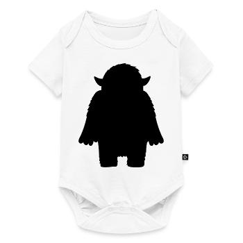 Monster Schwarz und Weiß Shirt Geschenk Idee - Baby Premium Kurzarmbody - Weiß - Vorne