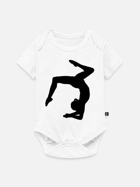 Turnerin Bodenturnen Kunstturnen - Baby Premium Kurzarmbody - Weiß