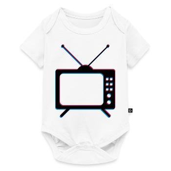 3d tv tv retro antenna screen television - Baby Premium short-sleeve bodysuit - white - Front