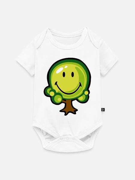 Smiley Oak Tree - Baby Premium Kurzarmbody - Weiß