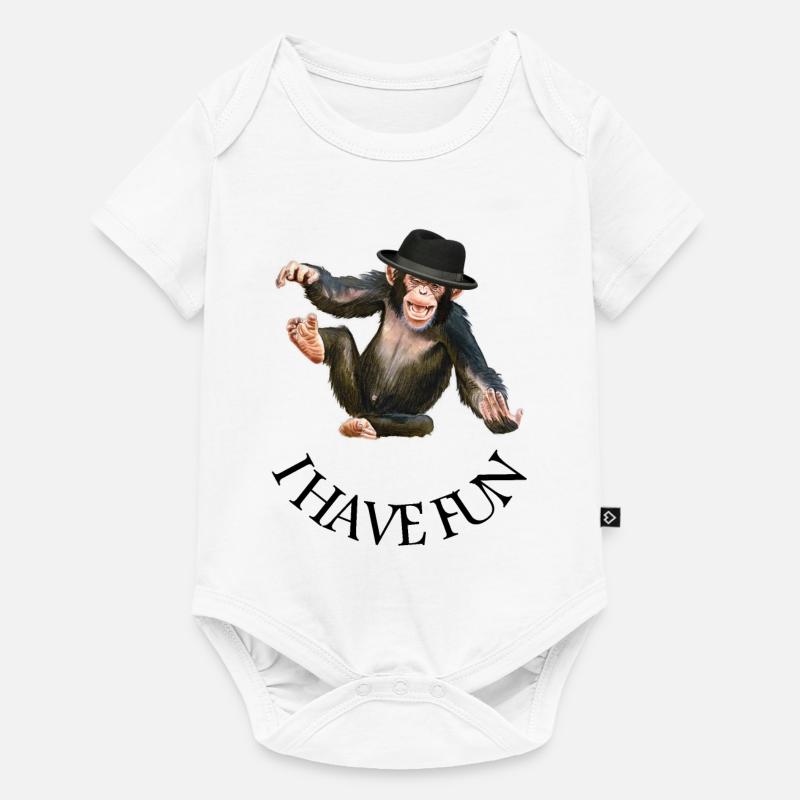 Monkey monkey monkey face - Baby Premium short-sleeve bodysuit - white
