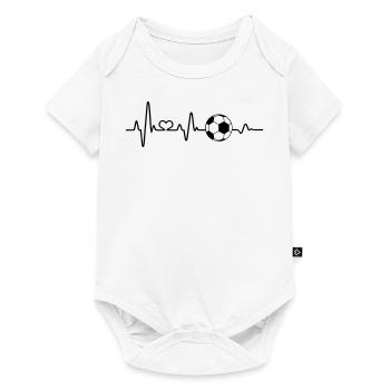 Soccer Fan Heartbeat Love Footballer EKG Funny - Baby Premium short-sleeve bodysuit - white - Front