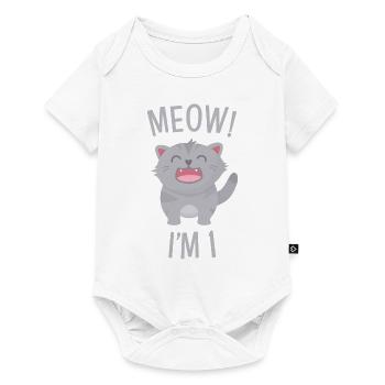 Meow! Cute Cat - I'm 1 - Baby Premium short-sleeve bodysuit - white - Front