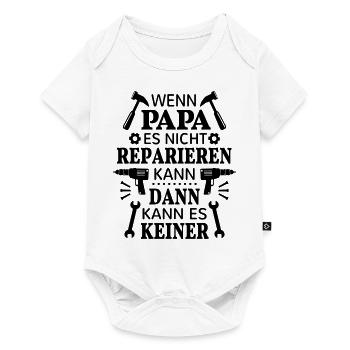 Papa nicht reparieren kann Werkzeug Maulschlüssel - Baby Premium Kurzarmbody - Weiß - Vorne