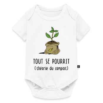 Jardinage : Tout se pourrit (théorie du compost) - Body à manches courtes Premium Bébé - blanc - Devant