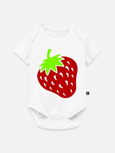 Erdbeere - Baby Premium Kurzarmbody - Weiß