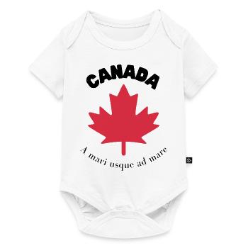 KANADA mit Ahornblatt und Motto - Baby Premium Kurzarmbody - Weiß - Vorne