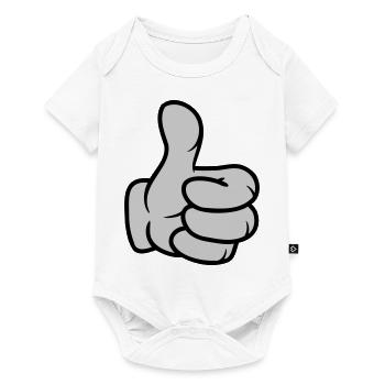 Comic Hand Daumen hoch - Baby Premium Kurzarmbody - Weiß - Vorne
