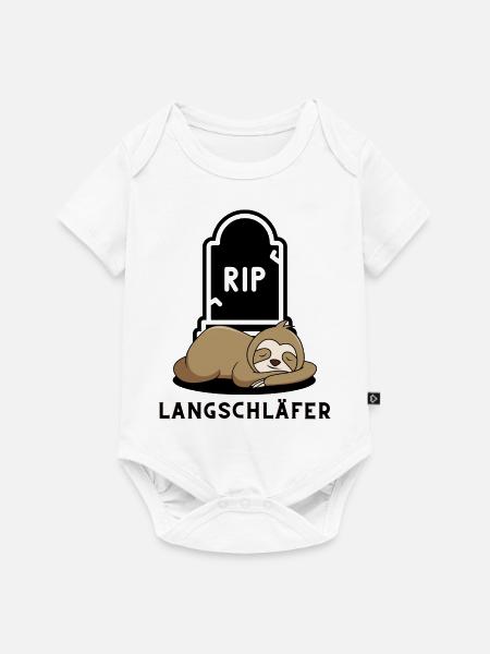 Faultier Langschläfer - Baby Premium Kurzarmbody - Weiß