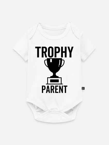 Trophäe Elternteil - Baby Premium Kurzarmbody - Weiß