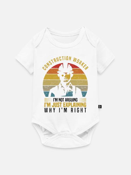 Bauarbeiter - Baby Premium Kurzarmbody - Weiß