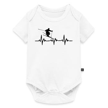 Skiing skier heartbeat - Baby Premium short-sleeve bodysuit - white - Front