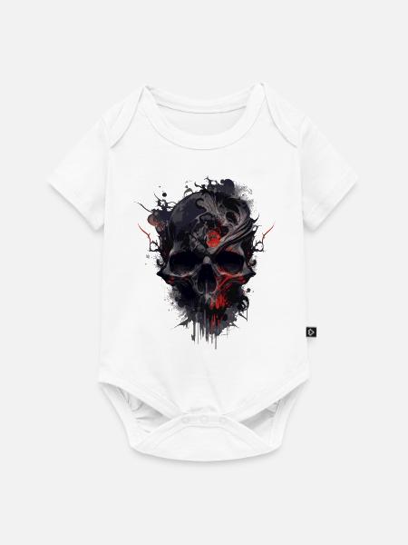 Splash mehrfarbiger Schädel - Baby Premium Kurzarmbody - Weiß