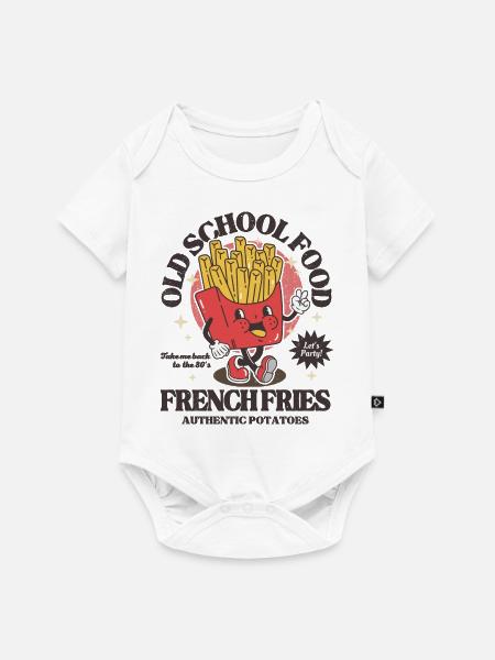 Altmodische Pommes! - Baby Premium Kurzarmbody - Weiß