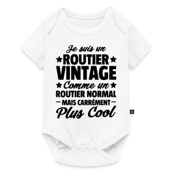 Je suis un routier vintage / humour routier - Body à manches courtes Premium Bébé - blanc - Devant