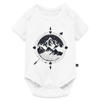 Boussole de montagne pour les randonneurs - Body à manches courtes Premium Bébé - blanc - Devant