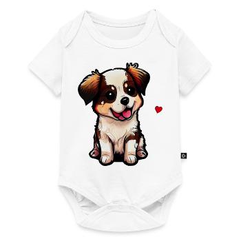 Bébé chien avec cœur: amis à quatre pattes les plus mignons du monde - Body à manches courtes Premium Bébé - blanc - Devant