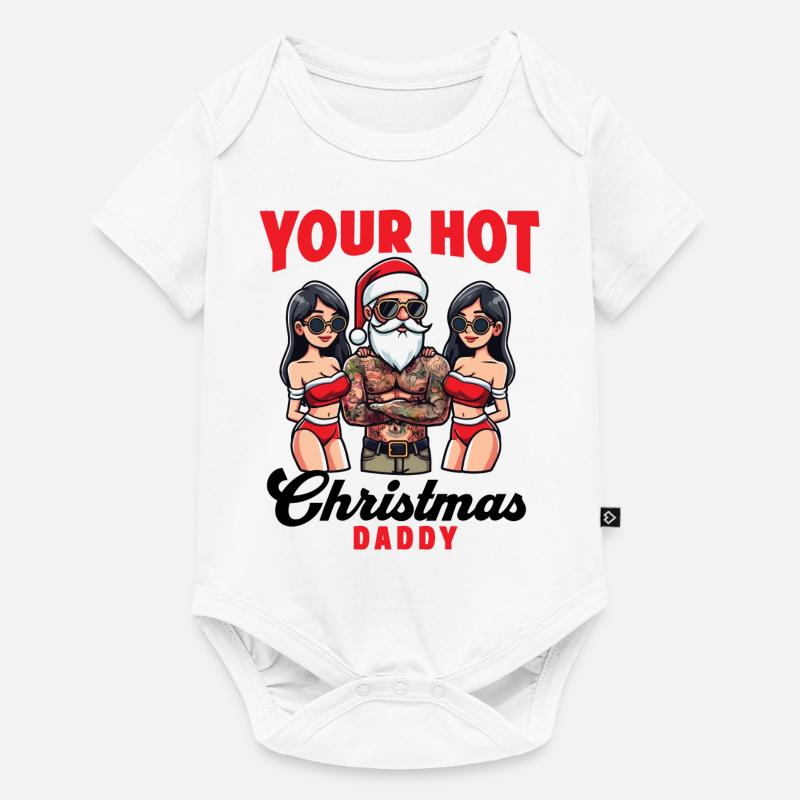 PAPA CHAUD - Body à manches courtes Premium Bébé - blanc