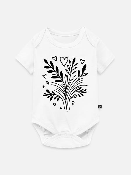 Herzbaum Ast - Baby Premium Kurzarmbody - Weiß