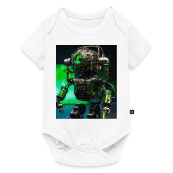 Digitale Kunst eines Roboter-Mikrofons - Baby Premium Kurzarmbody - Weiß - Vorne