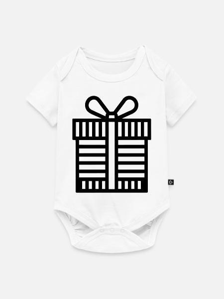 Kleine Geschenkbox - Baby Premium Kurzarmbody - Weiß