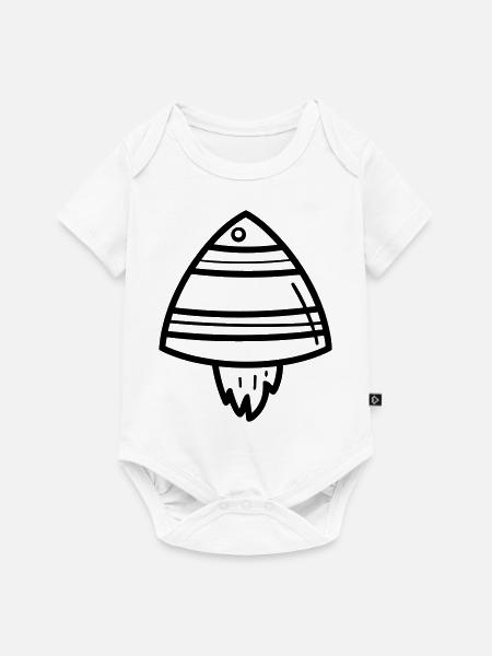 fliegende Untertasse - Baby Premium Kurzarmbody - Weiß