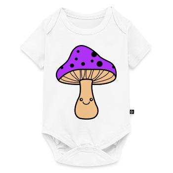 Bande dessinée champignon - Body à manches courtes Premium Bébé - blanc - Devant