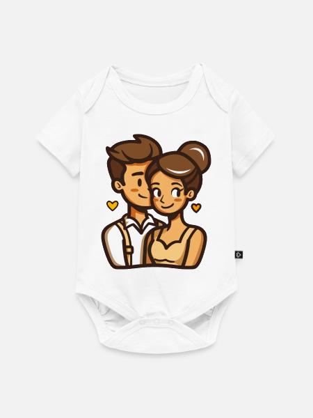 Liebespaar - Baby Premium Kurzarmbody - Weiß