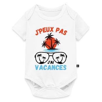 Vacances d été palmiers plage - Body à manches courtes Premium Bébé - blanc - Devant