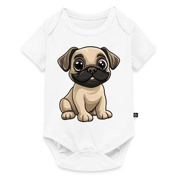 Bullmastiff Dog Comic Cute - Baby Premium short-sleeve bodysuit - white - Front