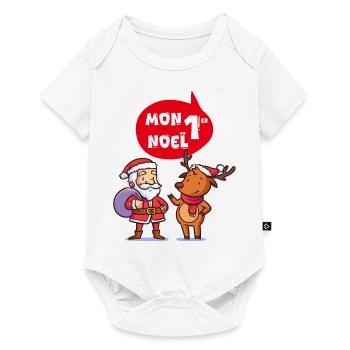 Mon 1 er Noël - cadeau bébé joyeux noel - Body à manches courtes Premium Bébé - blanc - Devant