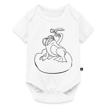 Best Friends Frog and Dragonfly Coloring Book - Baby Premium short-sleeve bodysuit - white - Front