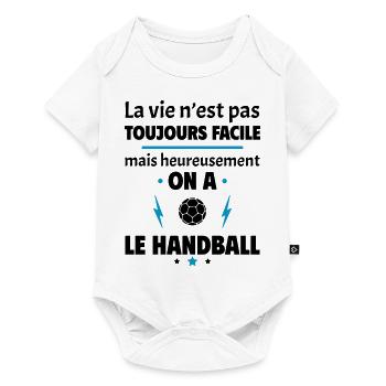 La vie n'est pas toujours facile handball - Body à manches courtes Premium Bébé - blanc - Devant