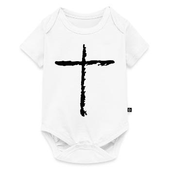 kreuz - Baby Premium Kurzarmbody - Weiß - Vorne