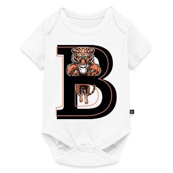 Buchstabe b Tiger - Geschenkidee - Baby Premium Kurzarmbody - Weiß - Vorne