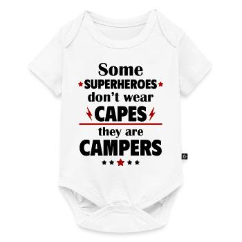 Certains héros ne portent pas de capes, les campeurs - Body à manches courtes Premium Bébé - blanc - Devant