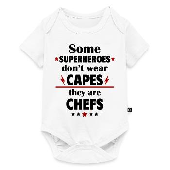 Certains héros ne portent pas de capes, ce sont des cuisiniers - Body à manches courtes Premium Bébé - blanc - Devant