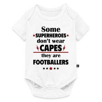 Certains héros ne portent pas de capes, les footballeurs - Body à manches courtes Premium Bébé - blanc - Devant