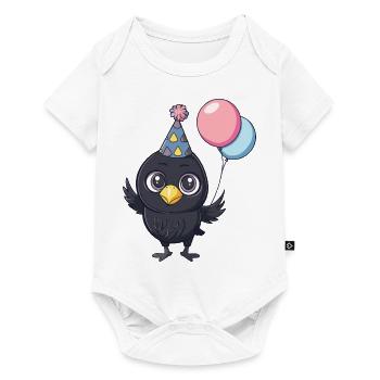 Corbeau Corbeau Anniversaire Bande dessinée Mignon - Body à manches courtes Premium Bébé - blanc - Devant