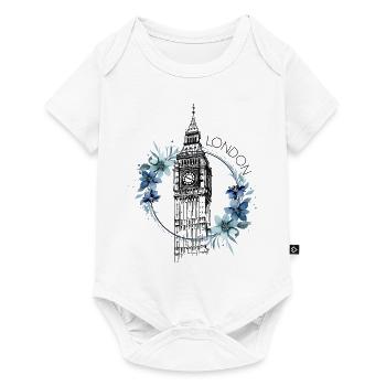 London Big Ben England Floral Line Art Art - Baby Premium short-sleeve bodysuit - white - Front