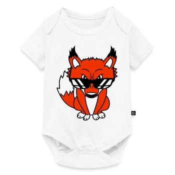 Renard Lunettes de soleil Cool Peeps High Evil Eye Fun - Body à manches courtes Premium Bébé - blanc - Devant