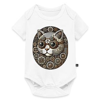 Steampunk Kitty Cat - Baby Premium short-sleeve bodysuit - white - Front