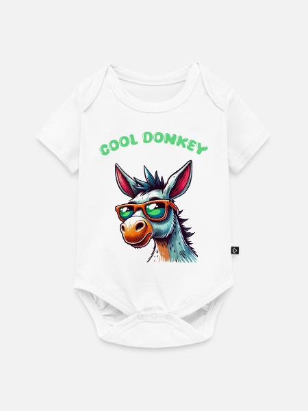 esel comic cool - Baby Premium Kurzarmbody - Weiß